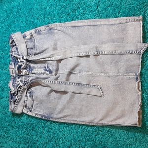 Acid wash jean skirt